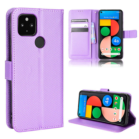 Coque Portefeuille Livre Cuir Etui Clapet BY1 pour Google Pixel 5 XL 5G Violet