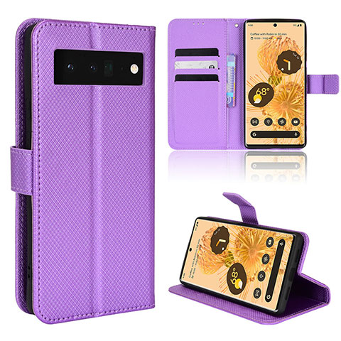 Coque Portefeuille Livre Cuir Etui Clapet BY1 pour Google Pixel 6 Pro 5G Violet