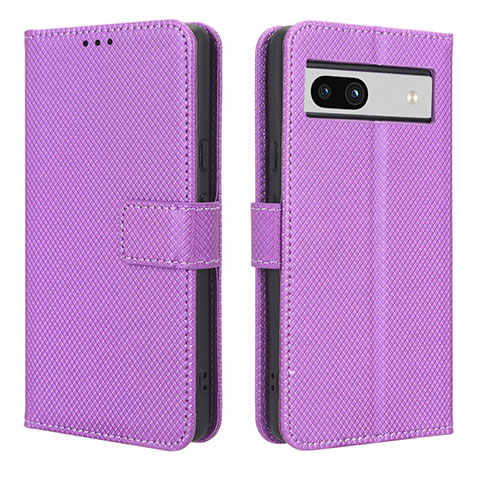 Coque Portefeuille Livre Cuir Etui Clapet BY1 pour Google Pixel 7a 5G Violet