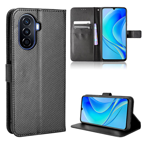 Coque Portefeuille Livre Cuir Etui Clapet BY1 pour Huawei Enjoy 50 Noir