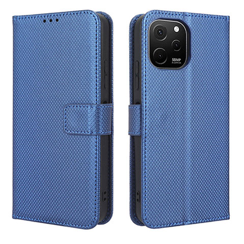 Coque Portefeuille Livre Cuir Etui Clapet BY1 pour Huawei Enjoy 50z Bleu