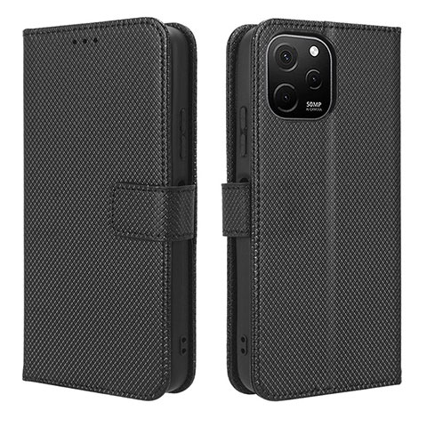 Coque Portefeuille Livre Cuir Etui Clapet BY1 pour Huawei Enjoy 50z Noir