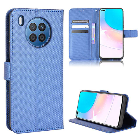 Coque Portefeuille Livre Cuir Etui Clapet BY1 pour Huawei Honor 50 Lite Bleu