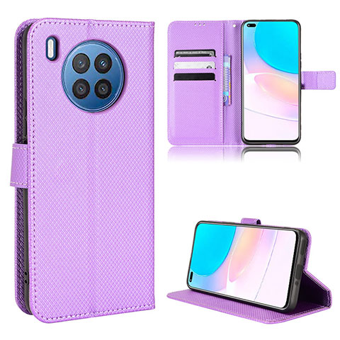 Coque Portefeuille Livre Cuir Etui Clapet BY1 pour Huawei Honor 50 Lite Violet