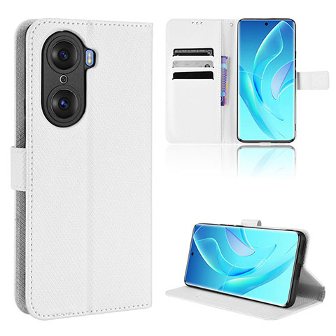 Coque Portefeuille Livre Cuir Etui Clapet BY1 pour Huawei Honor 60 5G Blanc