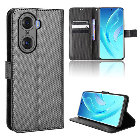 Coque Portefeuille Livre Cuir Etui Clapet BY1 pour Huawei Honor 60 5G Noir