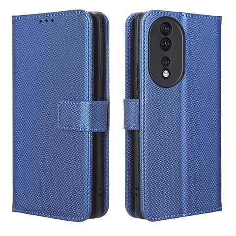 Coque Portefeuille Livre Cuir Etui Clapet BY1 pour Huawei Honor 80 5G Bleu