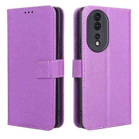 Coque Portefeuille Livre Cuir Etui Clapet BY1 pour Huawei Honor 80 5G Violet