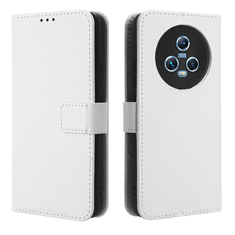 Coque Portefeuille Livre Cuir Etui Clapet BY1 pour Huawei Honor Magic5 5G Blanc