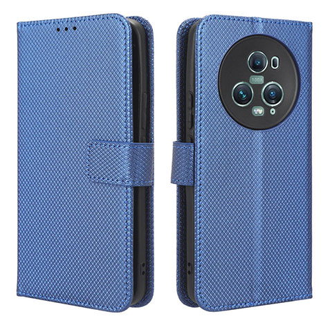 Coque Portefeuille Livre Cuir Etui Clapet BY1 pour Huawei Honor Magic5 Pro 5G Bleu