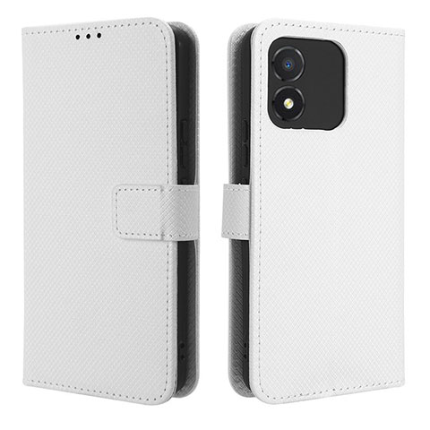 Coque Portefeuille Livre Cuir Etui Clapet BY1 pour Huawei Honor X5 Blanc