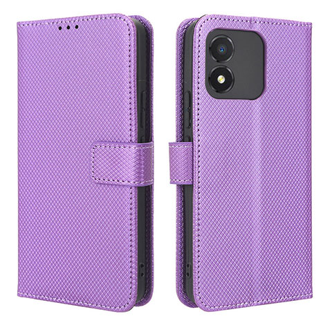 Coque Portefeuille Livre Cuir Etui Clapet BY1 pour Huawei Honor X5 Violet