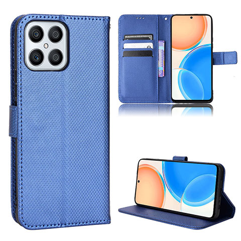 Coque Portefeuille Livre Cuir Etui Clapet BY1 pour Huawei Honor X8 4G Bleu