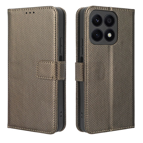 Coque Portefeuille Livre Cuir Etui Clapet BY1 pour Huawei Honor X8a 4G Marron