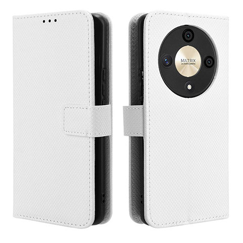 Coque Portefeuille Livre Cuir Etui Clapet BY1 pour Huawei Honor X9b 5G Blanc