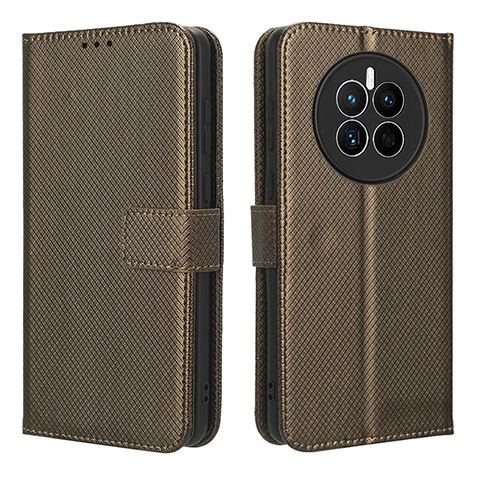 Coque Portefeuille Livre Cuir Etui Clapet BY1 pour Huawei Mate 50 Marron