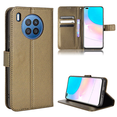 Coque Portefeuille Livre Cuir Etui Clapet BY1 pour Huawei Nova 8i Marron