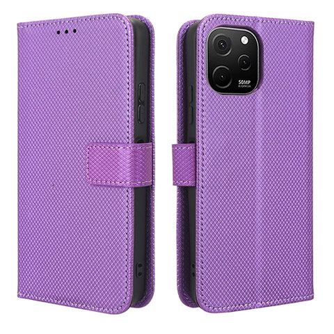 Coque Portefeuille Livre Cuir Etui Clapet BY1 pour Huawei Nova Y61 Violet