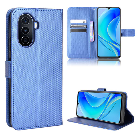 Coque Portefeuille Livre Cuir Etui Clapet BY1 pour Huawei Nova Y70 Plus Bleu