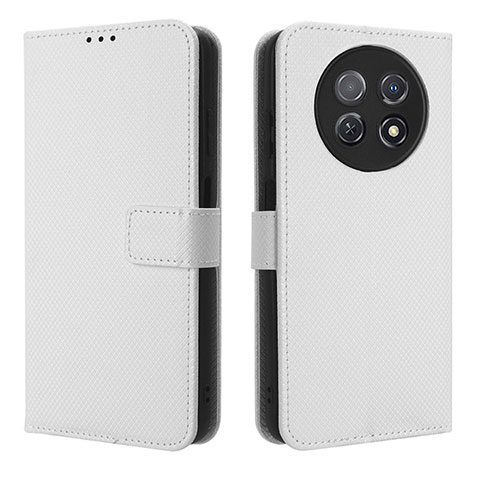 Coque Portefeuille Livre Cuir Etui Clapet BY1 pour Huawei Nova Y91 Blanc