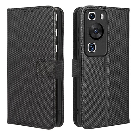 Coque Portefeuille Livre Cuir Etui Clapet BY1 pour Huawei P60 Noir