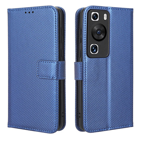 Coque Portefeuille Livre Cuir Etui Clapet BY1 pour Huawei P60 Pro Bleu