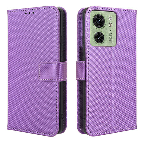 Coque Portefeuille Livre Cuir Etui Clapet BY1 pour Motorola Moto Edge 40 5G Violet