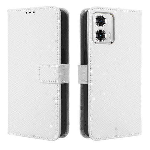 Coque Portefeuille Livre Cuir Etui Clapet BY1 pour Motorola Moto G 5G (2023) Blanc