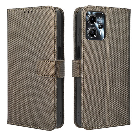 Coque Portefeuille Livre Cuir Etui Clapet BY1 pour Motorola Moto G13 Marron