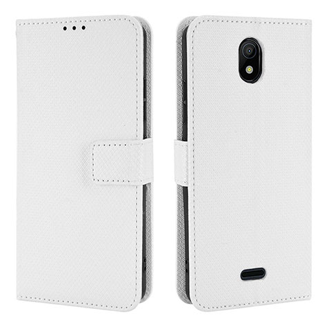 Coque Portefeuille Livre Cuir Etui Clapet BY1 pour Nokia C100 Blanc