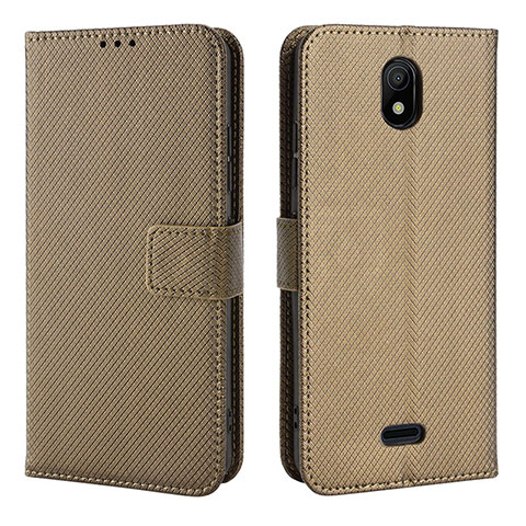 Coque Portefeuille Livre Cuir Etui Clapet BY1 pour Nokia C100 Marron