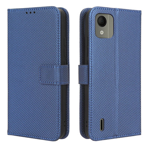 Coque Portefeuille Livre Cuir Etui Clapet BY1 pour Nokia C110 Bleu