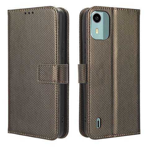 Coque Portefeuille Livre Cuir Etui Clapet BY1 pour Nokia C12 Marron