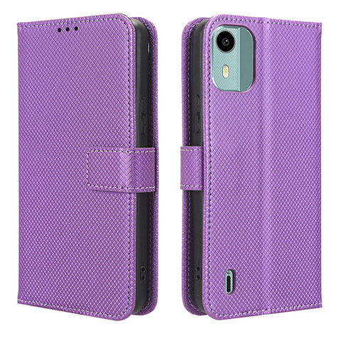 Coque Portefeuille Livre Cuir Etui Clapet BY1 pour Nokia C12 Plus Violet