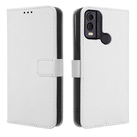 Coque Portefeuille Livre Cuir Etui Clapet BY1 pour Nokia C22 Blanc