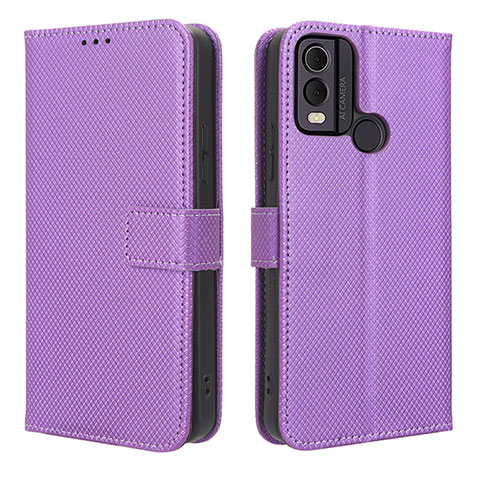 Coque Portefeuille Livre Cuir Etui Clapet BY1 pour Nokia C22 Violet