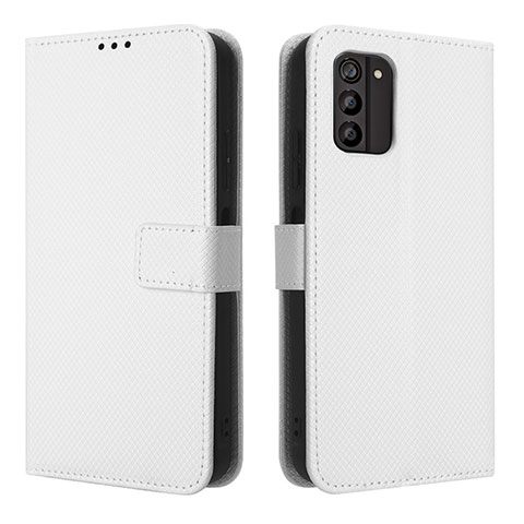 Coque Portefeuille Livre Cuir Etui Clapet BY1 pour Nokia G100 Blanc