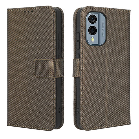 Coque Portefeuille Livre Cuir Etui Clapet BY1 pour Nokia X30 5G Marron