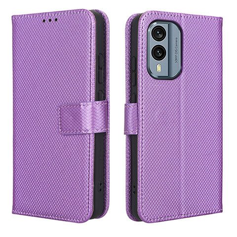 Coque Portefeuille Livre Cuir Etui Clapet BY1 pour Nokia X30 5G Violet