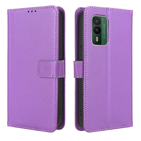 Coque Portefeuille Livre Cuir Etui Clapet BY1 pour Nokia XR21 Violet