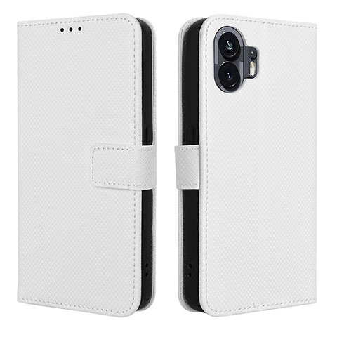 Coque Portefeuille Livre Cuir Etui Clapet BY1 pour Nothing Phone 2 Blanc