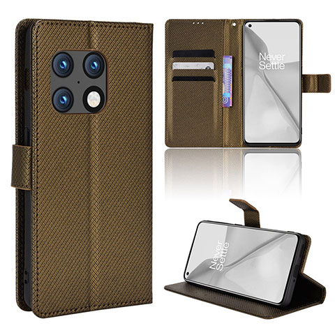 Coque Portefeuille Livre Cuir Etui Clapet BY1 pour OnePlus 10 Pro 5G Marron