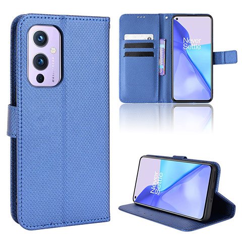 Coque Portefeuille Livre Cuir Etui Clapet BY1 pour OnePlus 9 5G Bleu