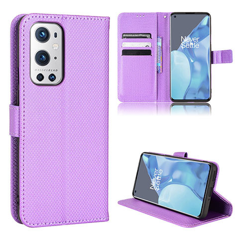 Coque Portefeuille Livre Cuir Etui Clapet BY1 pour OnePlus 9 Pro 5G Violet