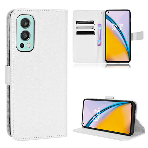 Coque Portefeuille Livre Cuir Etui Clapet BY1 pour OnePlus Nord 2 5G Blanc