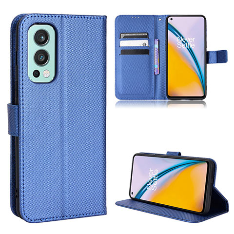 Coque Portefeuille Livre Cuir Etui Clapet BY1 pour OnePlus Nord 2 5G Bleu