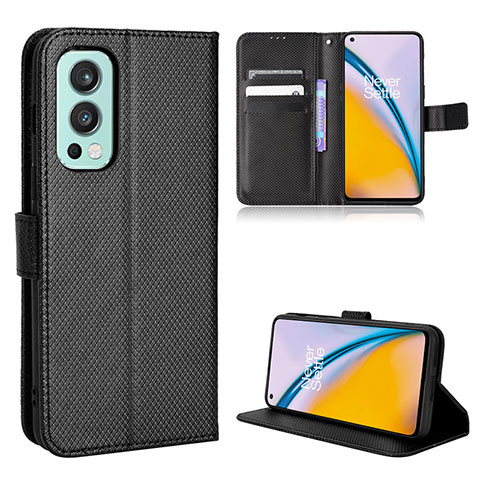 Coque Portefeuille Livre Cuir Etui Clapet BY1 pour OnePlus Nord 2 5G Noir