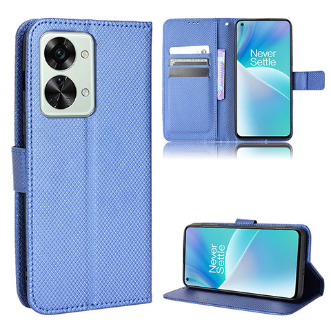 Coque Portefeuille Livre Cuir Etui Clapet BY1 pour OnePlus Nord 2T 5G Bleu