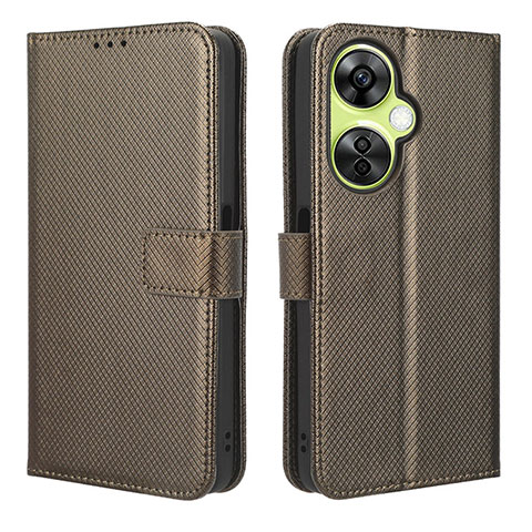 Coque Portefeuille Livre Cuir Etui Clapet BY1 pour OnePlus Nord CE 3 5G Marron