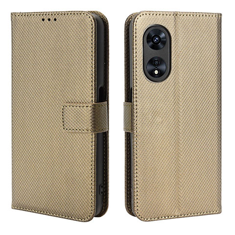 Coque Portefeuille Livre Cuir Etui Clapet BY1 pour Oppo A58 4G Marron